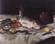 Edouard Manet Style life with carp and oysters oil painting artist